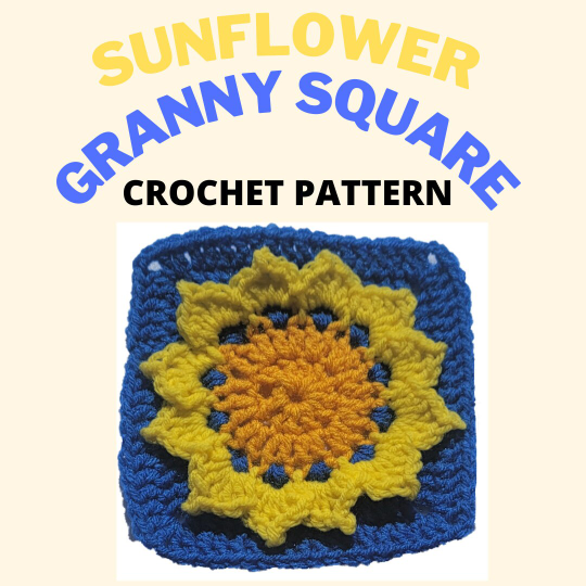 How to Crochet a Sunflower Granny Square (FREE PATTERN)
