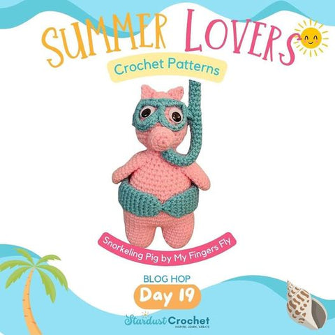 Summer Lovers Crochet Patterns - Snorkeling Pig Amigurumi