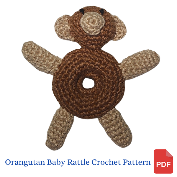 Orangutan Baby Rattle Crochet Pattern