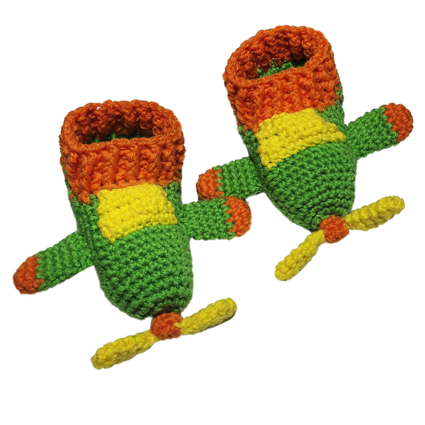 Airplane Slippers for Children Crochet Pattern