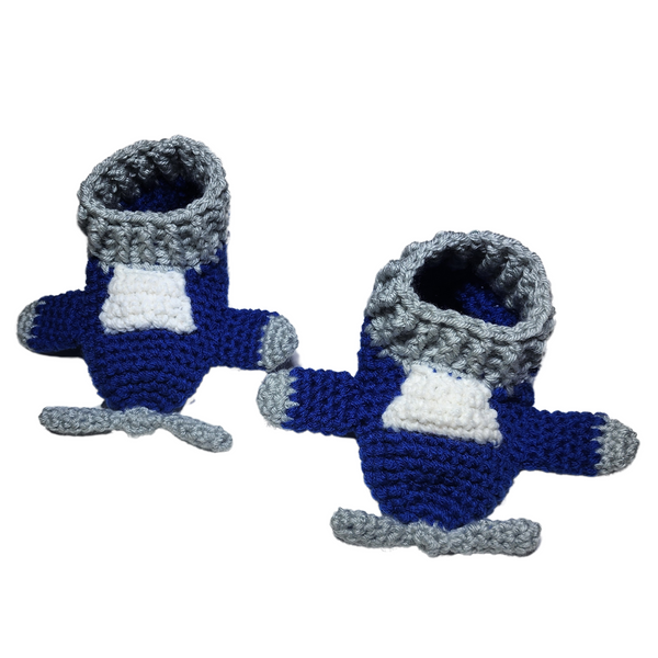 Airplane Slippers for Children Crochet Pattern