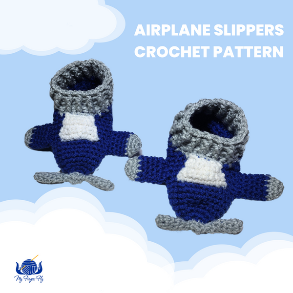 Airplane Slippers for Children Crochet Pattern