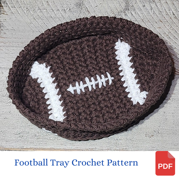 Football Trinket Tray Crochet Pattern – Digital PDF