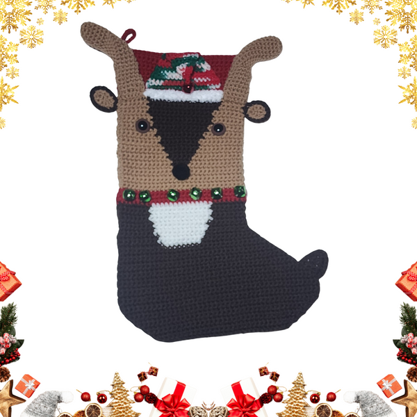 Reindeer Christmas Stocking, Handmade