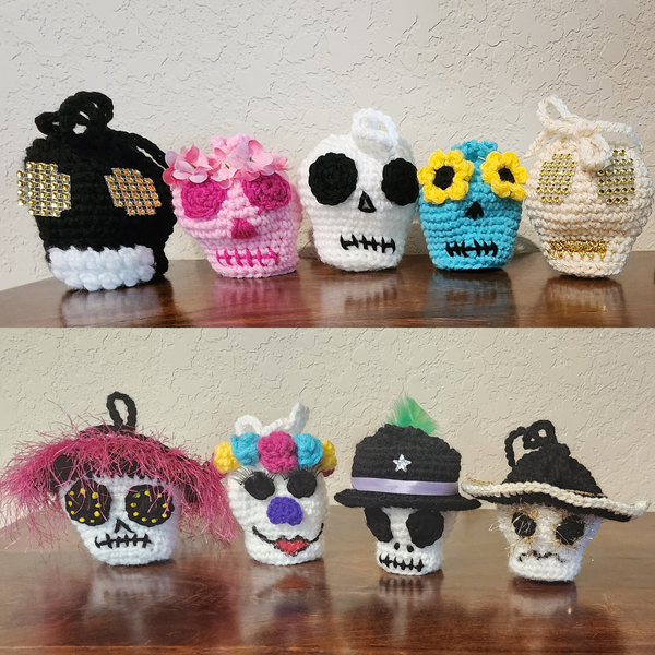 Sugar Skull Treat Bag Crochet Pattern