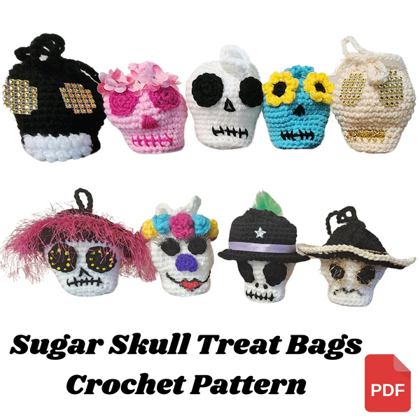 Sugar Skull Treat Bag Crochet Pattern