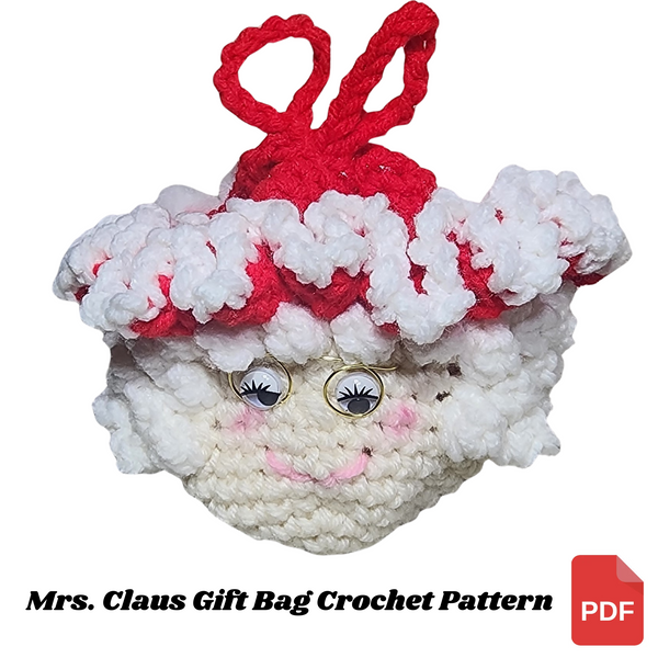 Mrs. Claus Gift Bag Crochet Pattern