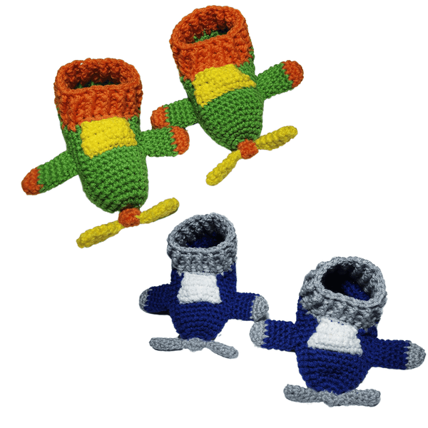 Airplane Slippers for Children Crochet Pattern - My Fingers Fly