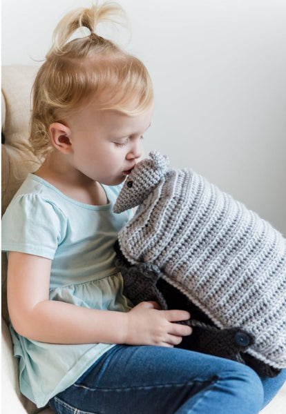 Armadillo Nap Buddy Crochet Pattern - Armadillo Toddler Blanket Crochet Pattern - My Fingers Fly