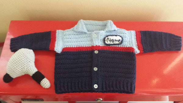 Auto Mechanic Baby Sweater Crochet Pattern - Take Baby to Work Day Sweater Crochet Pattern - My Fingers Fly