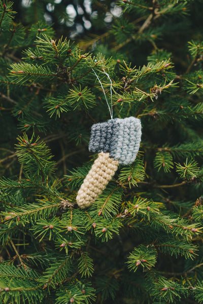 Axe Christmas Tree Ornament Crochet Patterns - Lumberjack Axe, Pulaski Axe, Tomahawk - My Fingers Fly