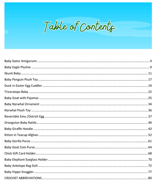 Baby Animals Crochet Patterns Ebook - My Fingers Fly