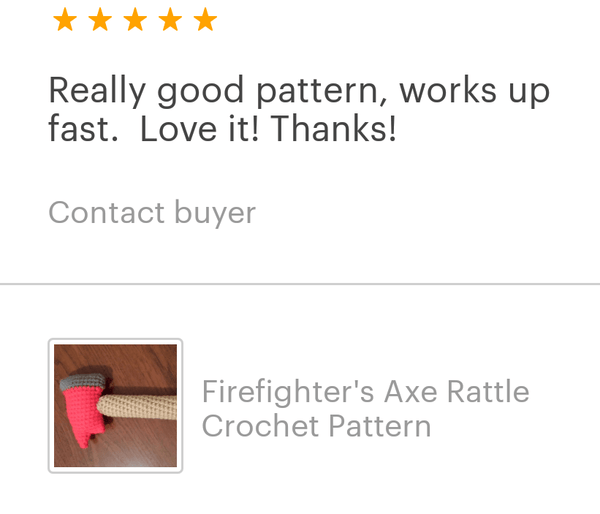 Baby Firefighter Axe Rattle Crochet Pattern - My Fingers Fly