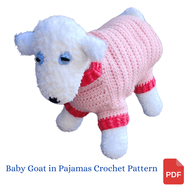 Baby Goat with Pajamas Crochet Pattern - My Fingers Fly