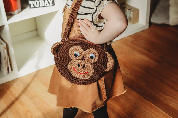 Baby Gorilla Purse Crochet Kit - My Fingers Fly