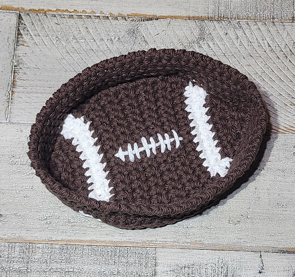 Football Trinket Tray Crochet Pattern – Digital PDF