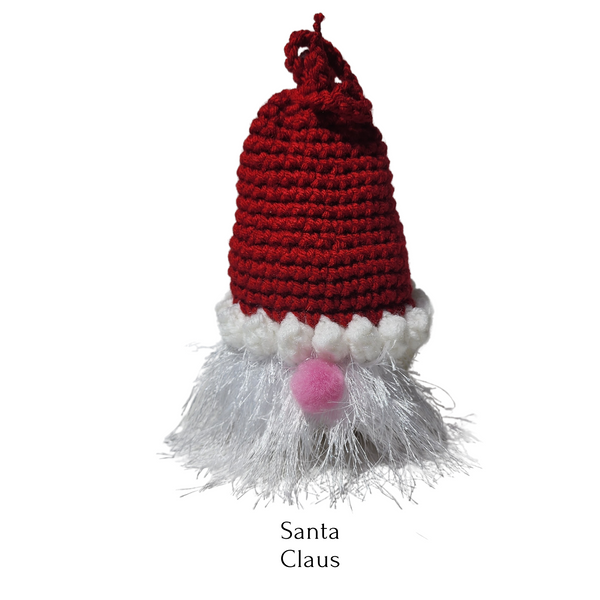 Christmas Gnome Gift Bags Crochet Patterns - Santa Claus, Elf, Christmas Tree, and Snowman Gift Bag Patterns