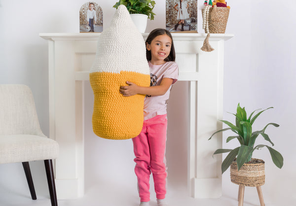 Ice Cream Cone Pillow Crochet Pattern with Blanket Yarn