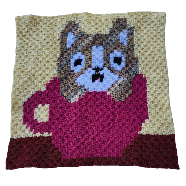 Kitten in a Teacup Afghan Crochet Pattern