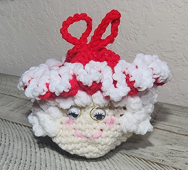 Mrs. Claus Gift Bag Crochet Pattern