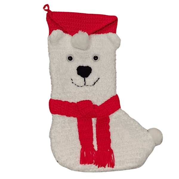 Polar Bear Christmas Stocking Crochet Pattern - My Fingers Fly