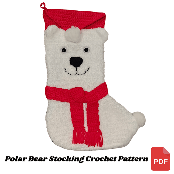 Polar Bear Christmas Stocking Crochet Pattern - My Fingers Fly