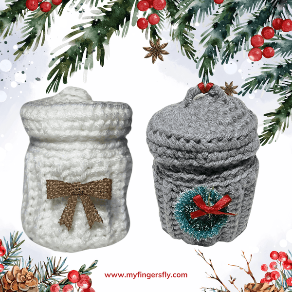 Trash Can Ornament, Handmade Crochet - My Fingers Fly