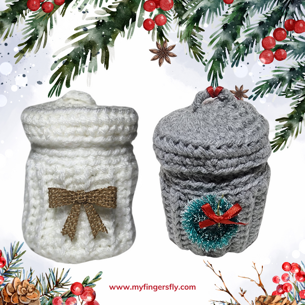 Trash Can Ornament, Handmade Crochet