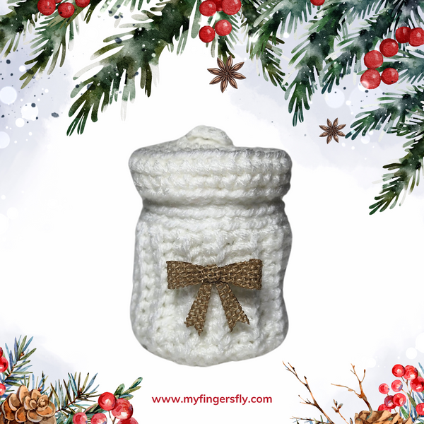 Trash Can Ornament, Handmade Crochet