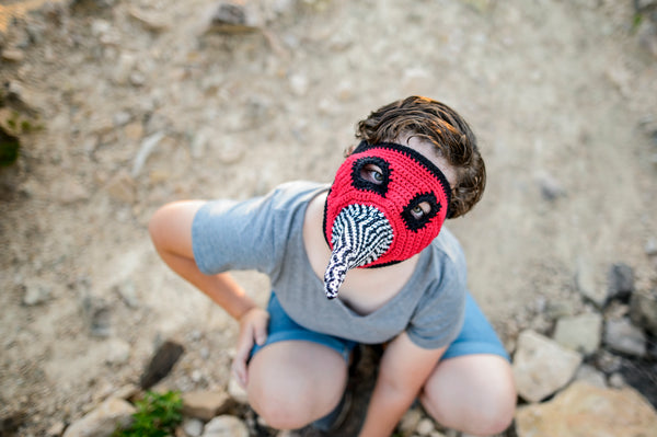 Electric Waves Plague Mask Crochet Pattern for Halloween