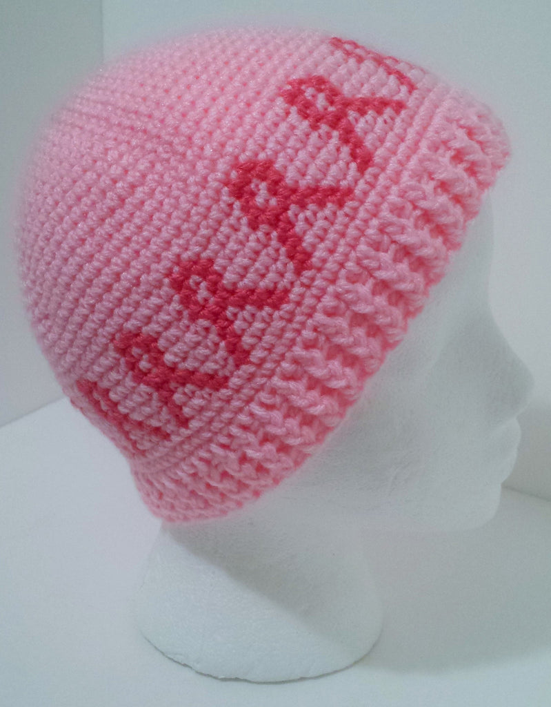 Pink Ribbon Chemo Hat Crochet Kit – My Fingers Fly