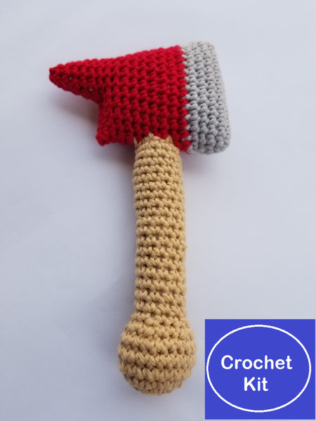 Firefighter's Axe Baby Rattle Crochet Kit